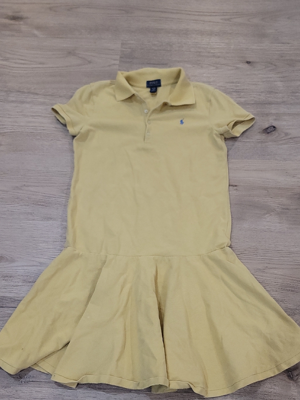 Polo by Ralph Lauren Pale Yellow Youth Polo Shirt Dress Size XL (16) TG